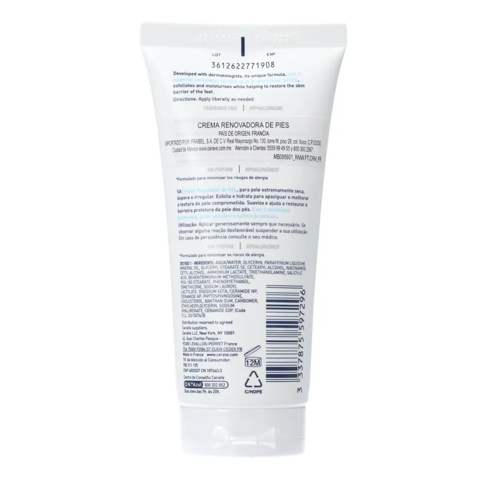 Cremas*Cerave Crema Renovadora de Pies SA 3 Oz 88 ml