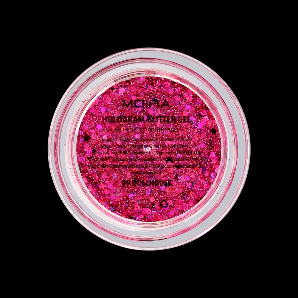 Sombras*Moira Hologram Glitter Gel - 09, Dollhouse