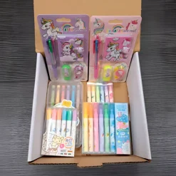 Estuches*Khermosa Kit escolar de Plumones y Estuches Temáticos con Unicornio
