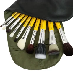 Brochas*Bdellium Tools Studio Mineral 10pc. Brush Set with Roll-up Pouch