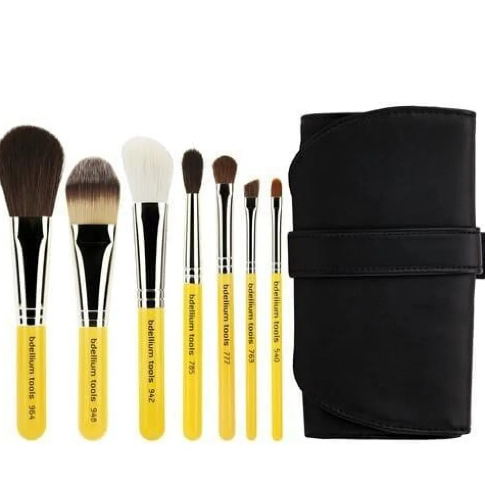 Brochas*Bdellium Tools Travel Basic 7pc. Brush Set with Roll-up Pouch